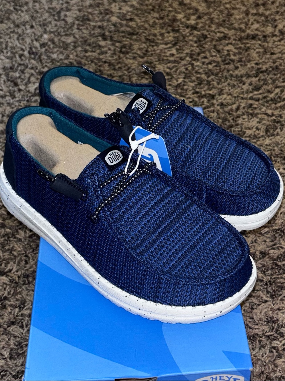 Hey Dude Wendy Sport Mesh Navy/White Slip-On Comfort Shoes Women’s US 5 EU 36